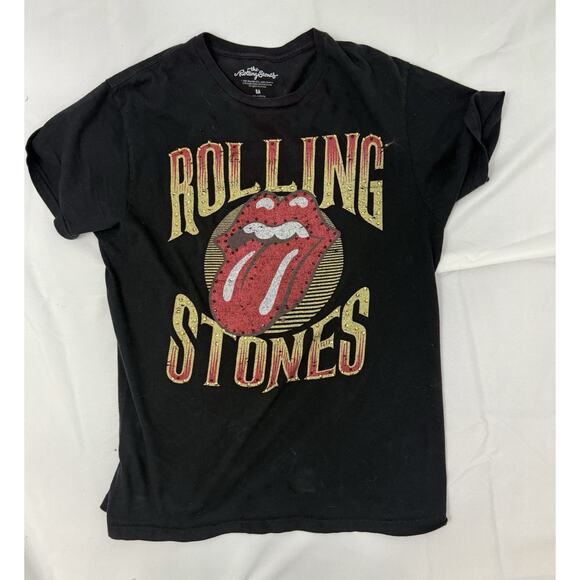 Authentic rolling stones black tee w rhinestones - Picture 2 of 12